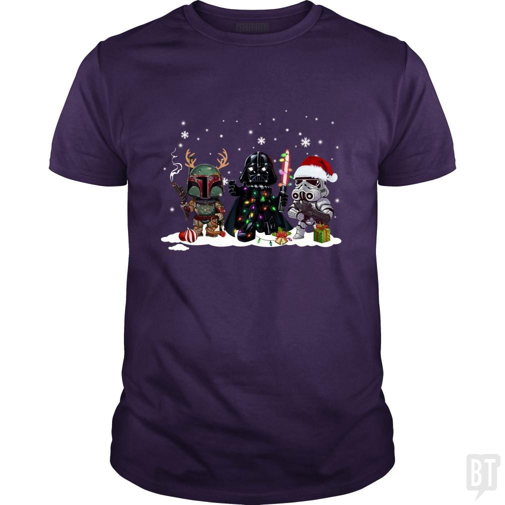 SunFrog-Busted KsuAnn Classic Guys / Unisex Tee / Purple / S Boba Fett Darth Vader Stormtrooper Christmas Santa