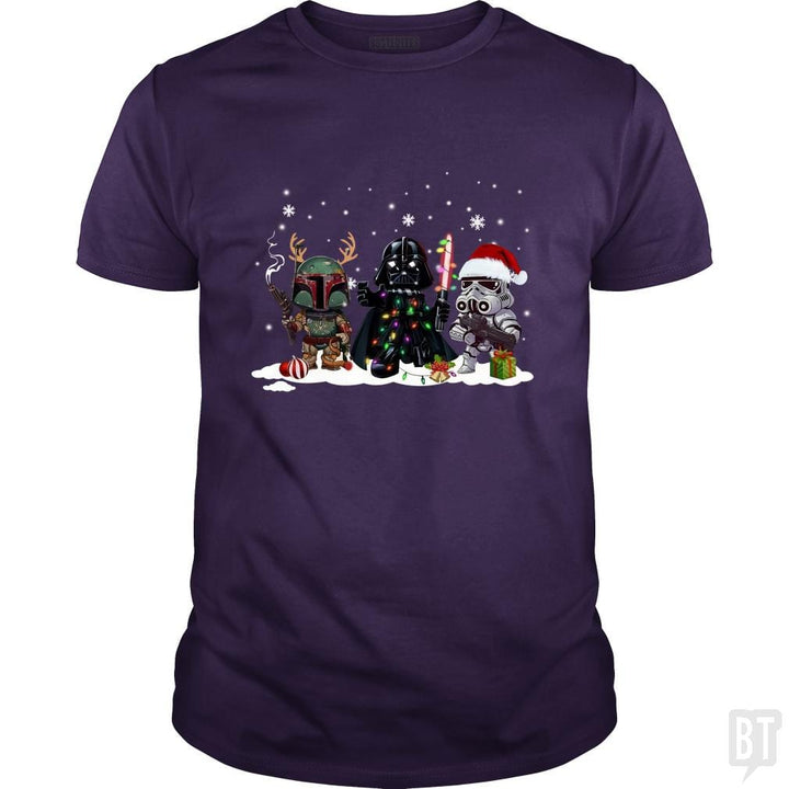 SunFrog-Busted KsuAnn Classic Guys / Unisex Tee / Purple / S Boba Fett Darth Vader Stormtrooper Christmas Santa
