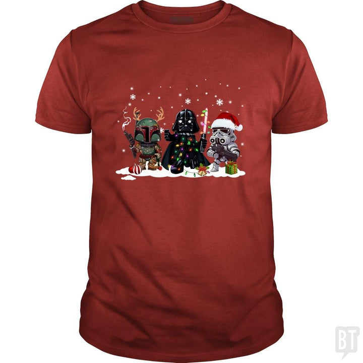SunFrog-Busted KsuAnn Classic Guys / Unisex Tee / Red / S Boba Fett Darth Vader Stormtrooper Christmas Santa