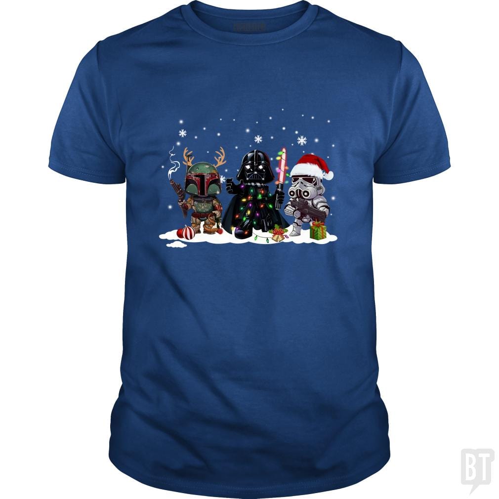 SunFrog-Busted KsuAnn Classic Guys / Unisex Tee / Royal Blue / S Boba Fett Darth Vader Stormtrooper Christmas Santa