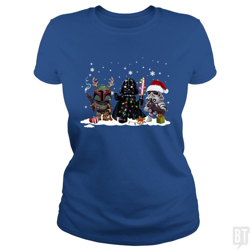 SunFrog-Busted KsuAnn Classic Ladies Tee / Royal Blue / S Boba Fett Darth Vader Stormtrooper Christmas Santa