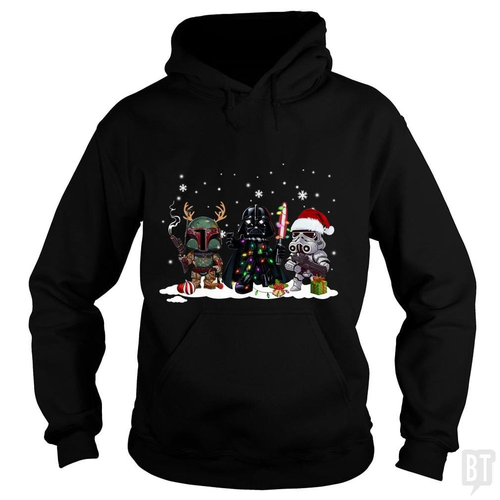 SunFrog-Busted KsuAnn Hoodie / Black / S Boba Fett Darth Vader Stormtrooper Christmas Santa