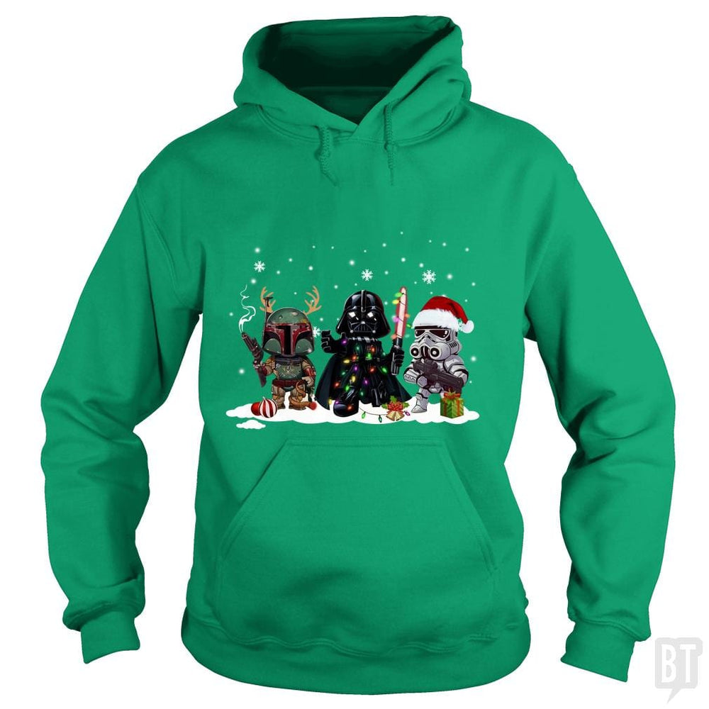 SunFrog-Busted KsuAnn Hoodie / Irish Green / S Boba Fett Darth Vader Stormtrooper Christmas Santa