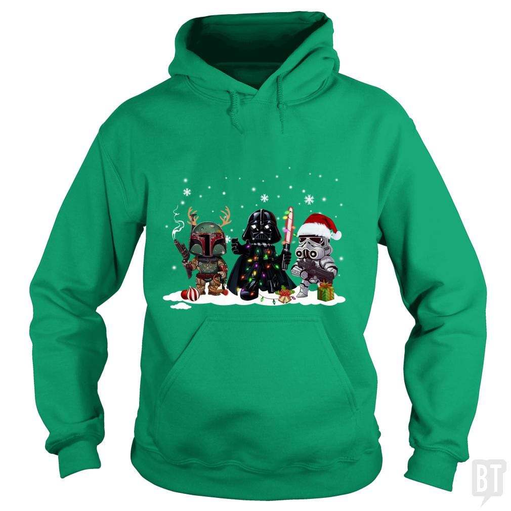 SunFrog-Busted KsuAnn Hoodie / Irish Green / S Boba Fett Darth Vader Stormtrooper Christmas Santa