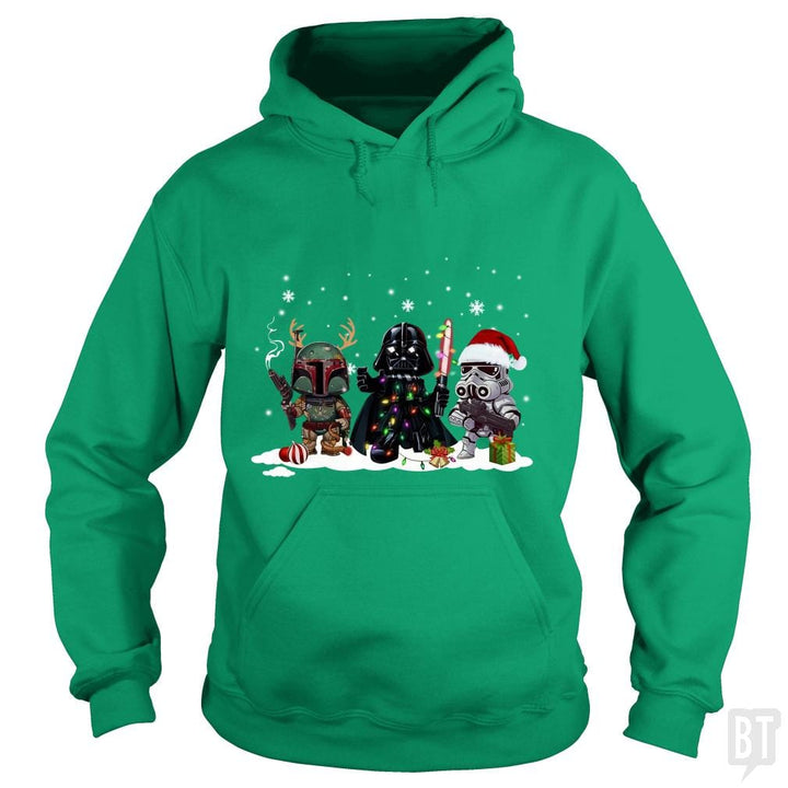 SunFrog-Busted KsuAnn Hoodie / Irish Green / S Boba Fett Darth Vader Stormtrooper Christmas Santa