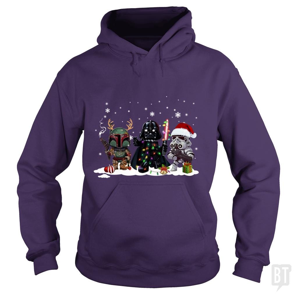 SunFrog-Busted KsuAnn Hoodie / Purple / S Boba Fett Darth Vader Stormtrooper Christmas Santa