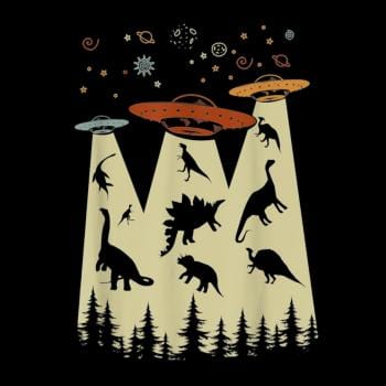 SunFrog-Busted Lewis Vintage Dinosaur Alien Abduction