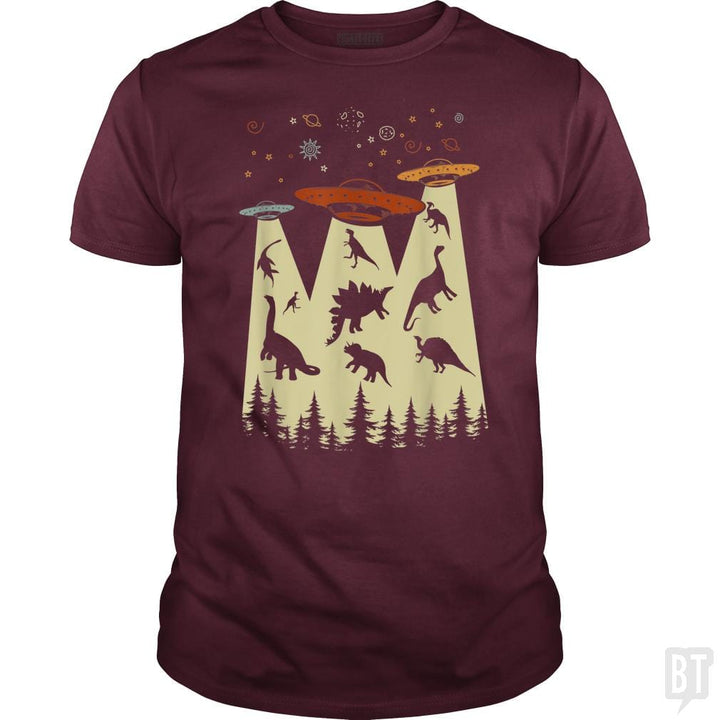 SunFrog-Busted Lewis Classic Guys / Unisex Tee / Maroon / S Vintage Dinosaur Alien Abduction