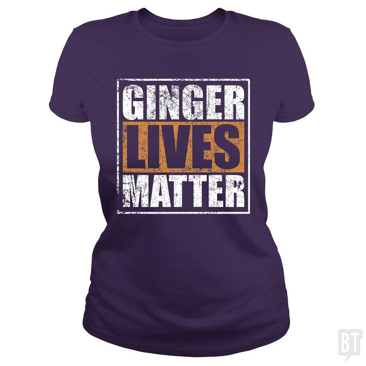 SunFrog-Busted LillJenn Classic Ladies Tee / Purple / S GINGER LIVES MATTER