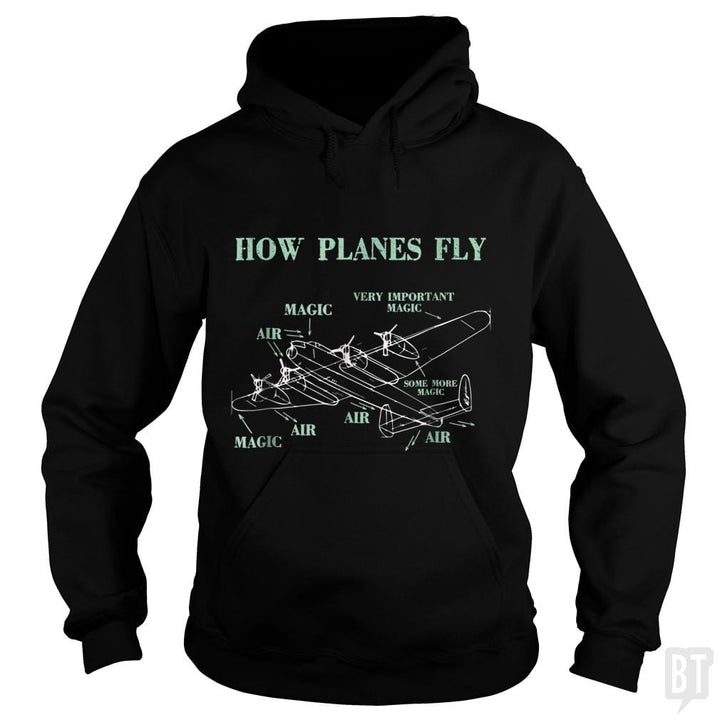 SunFrog-Busted Mahase Hoodie / Black / S How Planes Fly Funny Aerospace Engineer Pilot