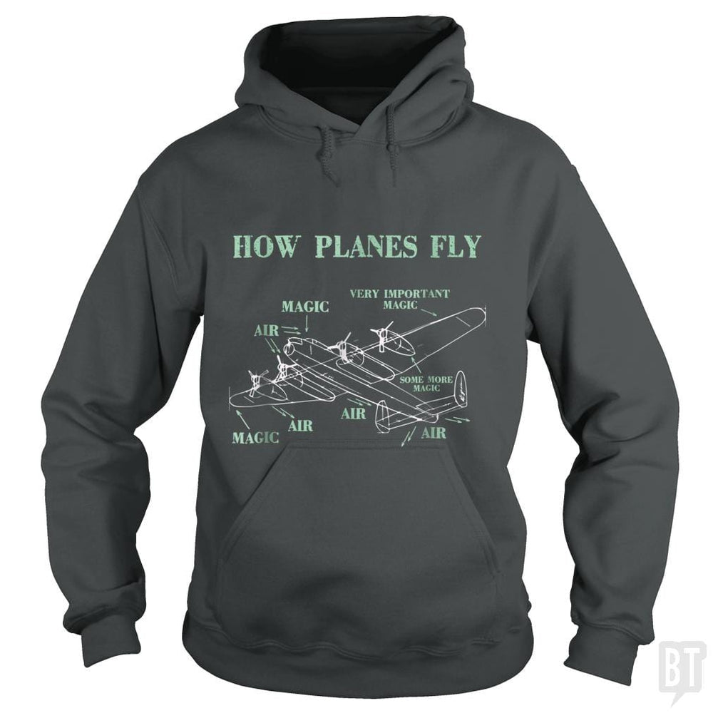 SunFrog-Busted Mahase Hoodie / Dark Heather / S How Planes Fly Funny Aerospace Engineer Pilot