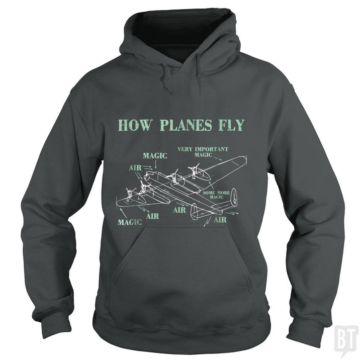 SunFrog-Busted Mahase Hoodie / Dark Heather / S How Planes Fly Funny Aerospace Engineer Pilot