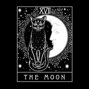 SunFrog-Busted Michael Tarot Card Crescent Moon And Cat Graphic
