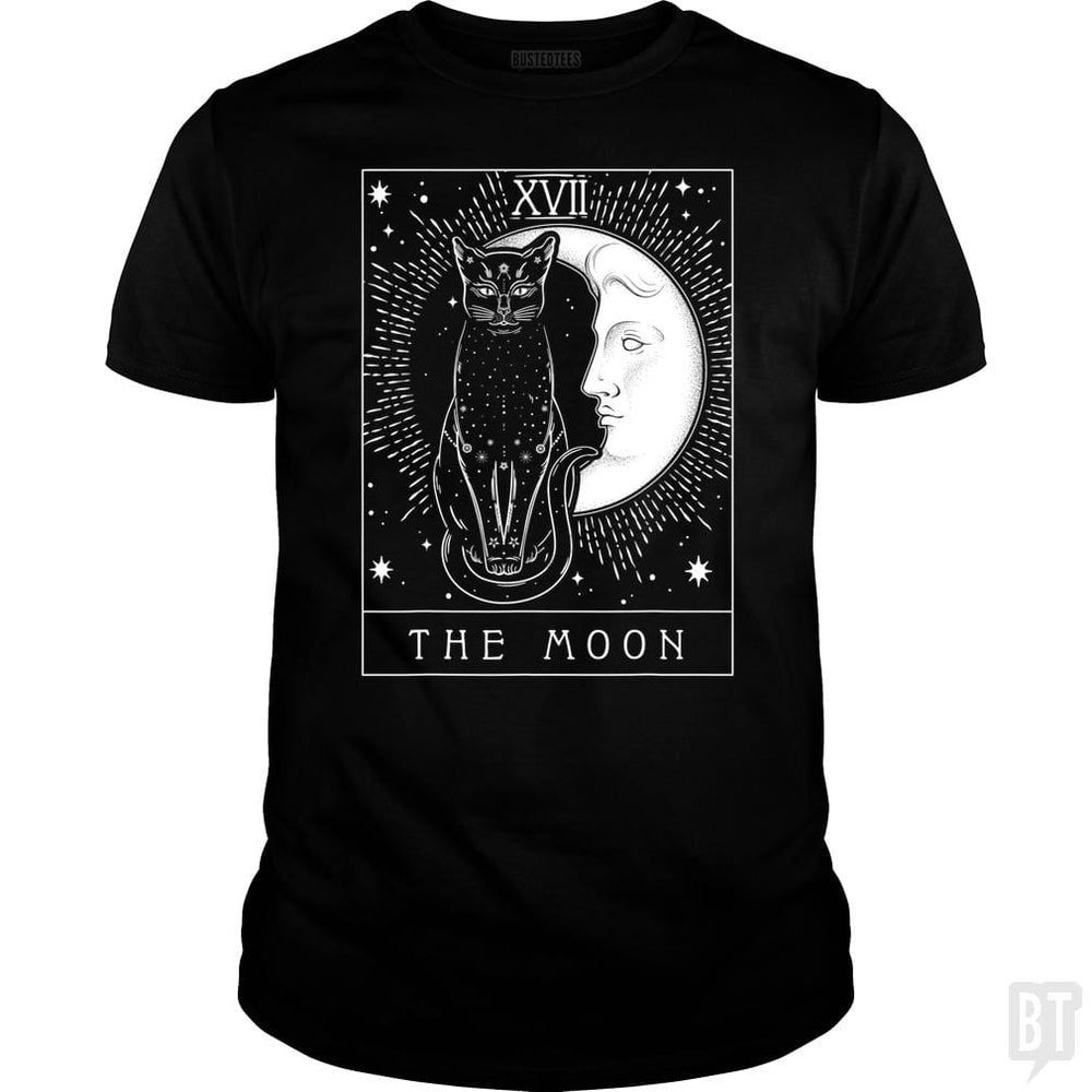 SunFrog-Busted Michael Classic Guys / Unisex Tee / Black / S Tarot Card Crescent Moon And Cat Graphic