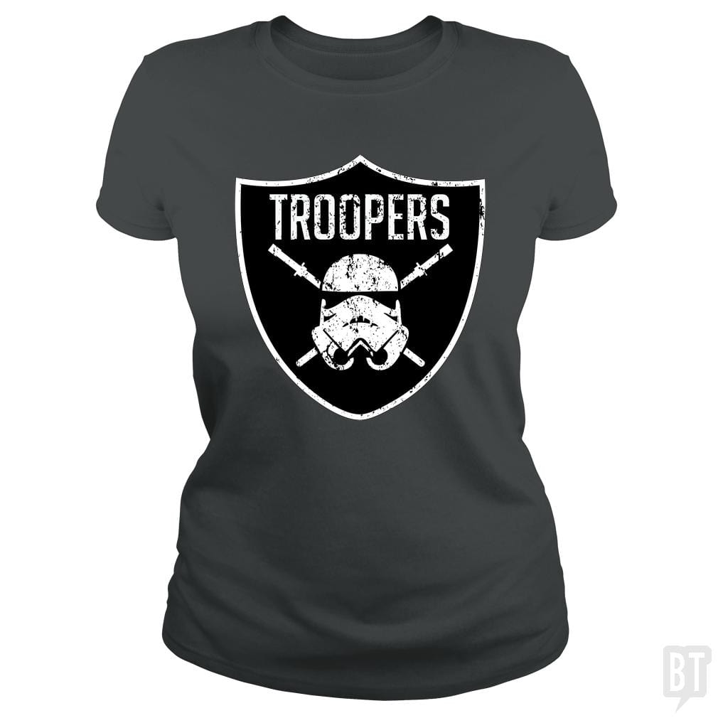 SunFrog-Busted Morlocktees Classic Ladies Tee / Dark Heather / S Troopers