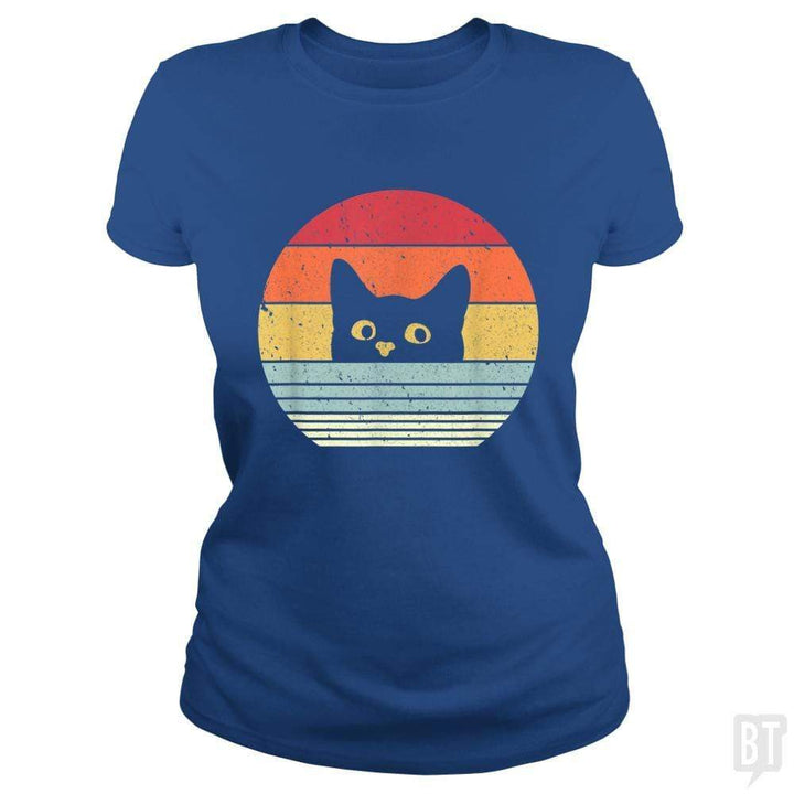 SunFrog-Busted Mr Candy Classic Ladies Tee / Royal Blue / S Cat Shirt Retro Style