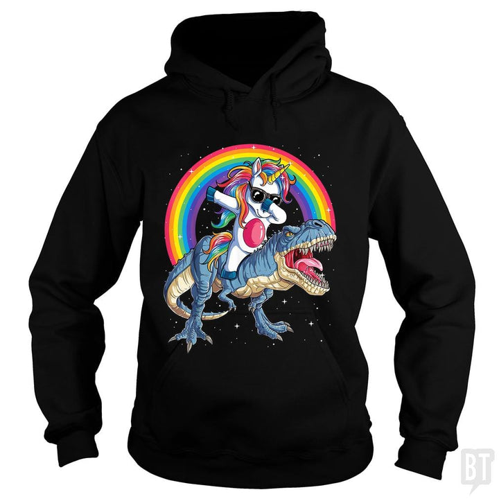 SunFrog-Busted Mr Candy Hoodie / Black / S Dabbing Unicorn Riding Dinosaur