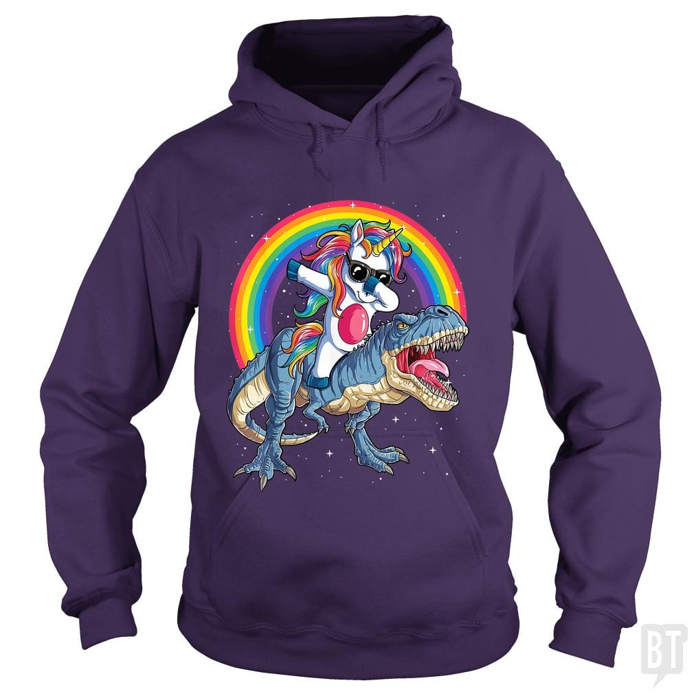 SunFrog-Busted Mr Candy Hoodie / Purple / S Dabbing Unicorn Riding Dinosaur