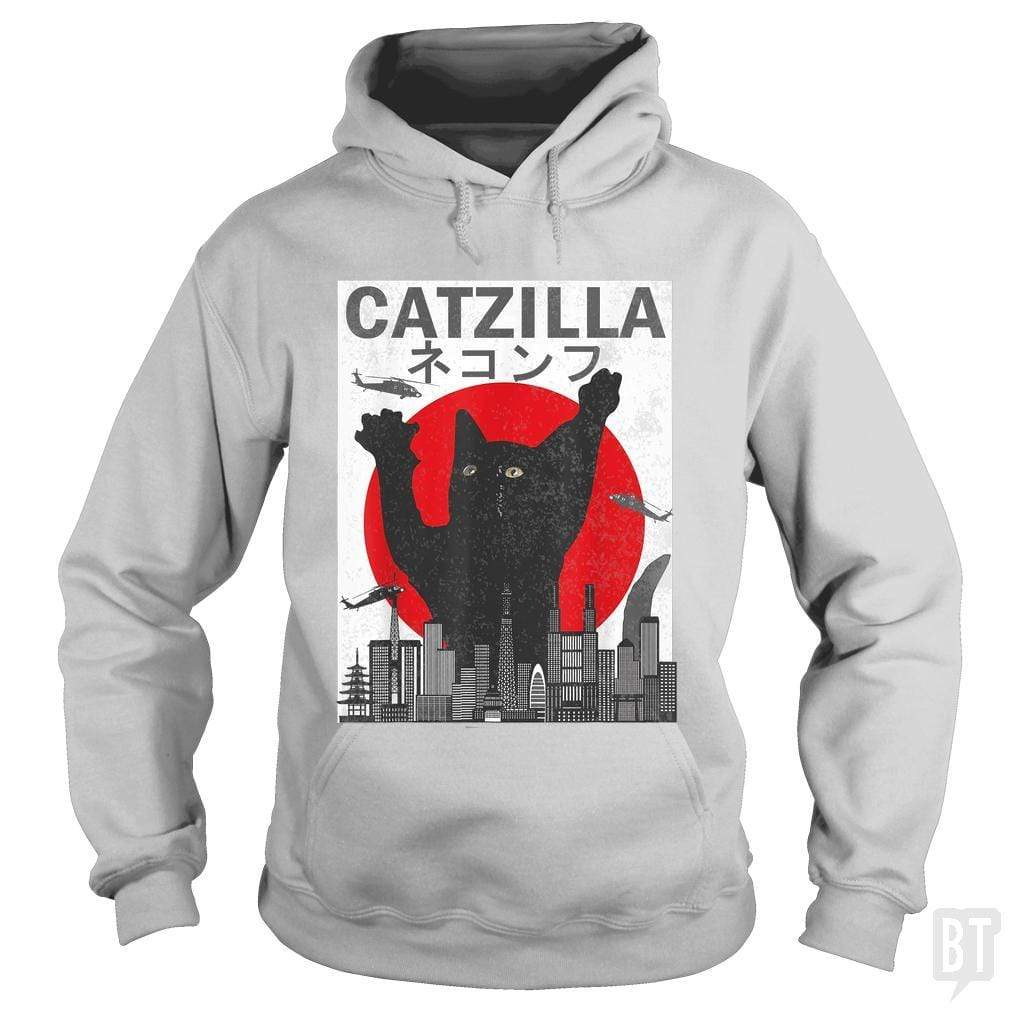Vintage Catzilla Japanese Sunset Style | BustedTees.com
