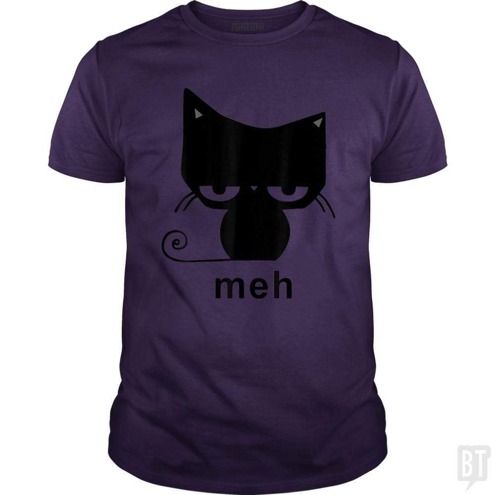 SunFrog-Busted MrT90 Classic Guys / Unisex Tee / Purple / S Meh Black Cat Funny