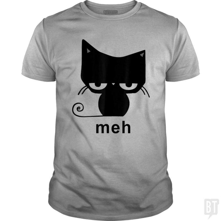 SunFrog-Busted MrT90 Classic Guys / Unisex Tee / Sport Grey / S Meh Black Cat Funny