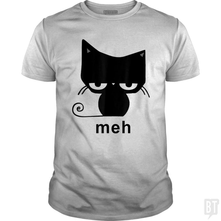 SunFrog-Busted MrT90 Classic Guys / Unisex Tee / White / S Meh Black Cat Funny