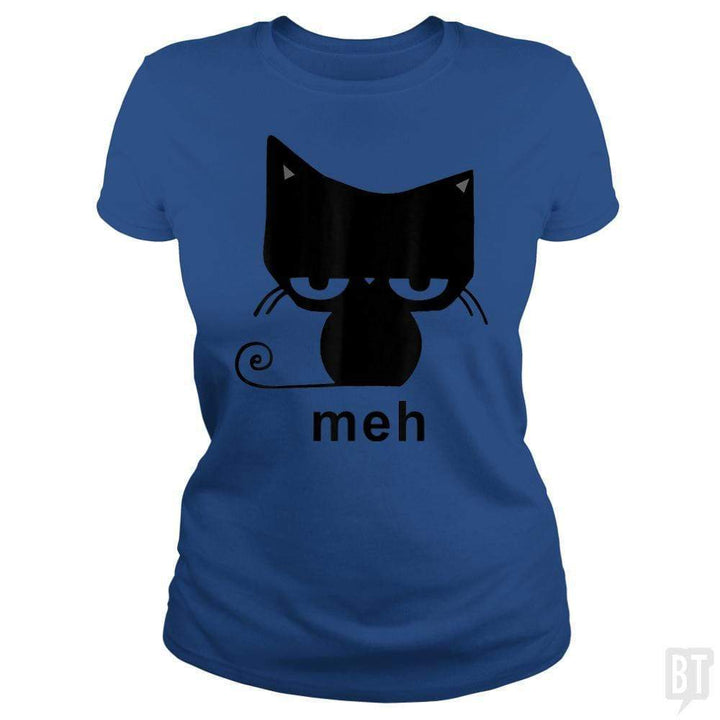 SunFrog-Busted MrT90 Classic Ladies Tee / Royal Blue / S Meh Black Cat Funny