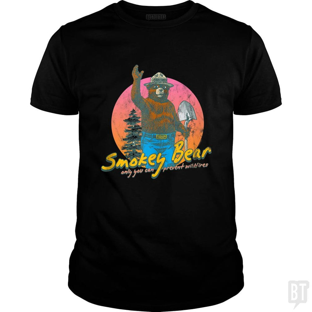 SunFrog-Busted MrT90 Classic Guys / Unisex Tee / Black / S Smokey Bear Retro