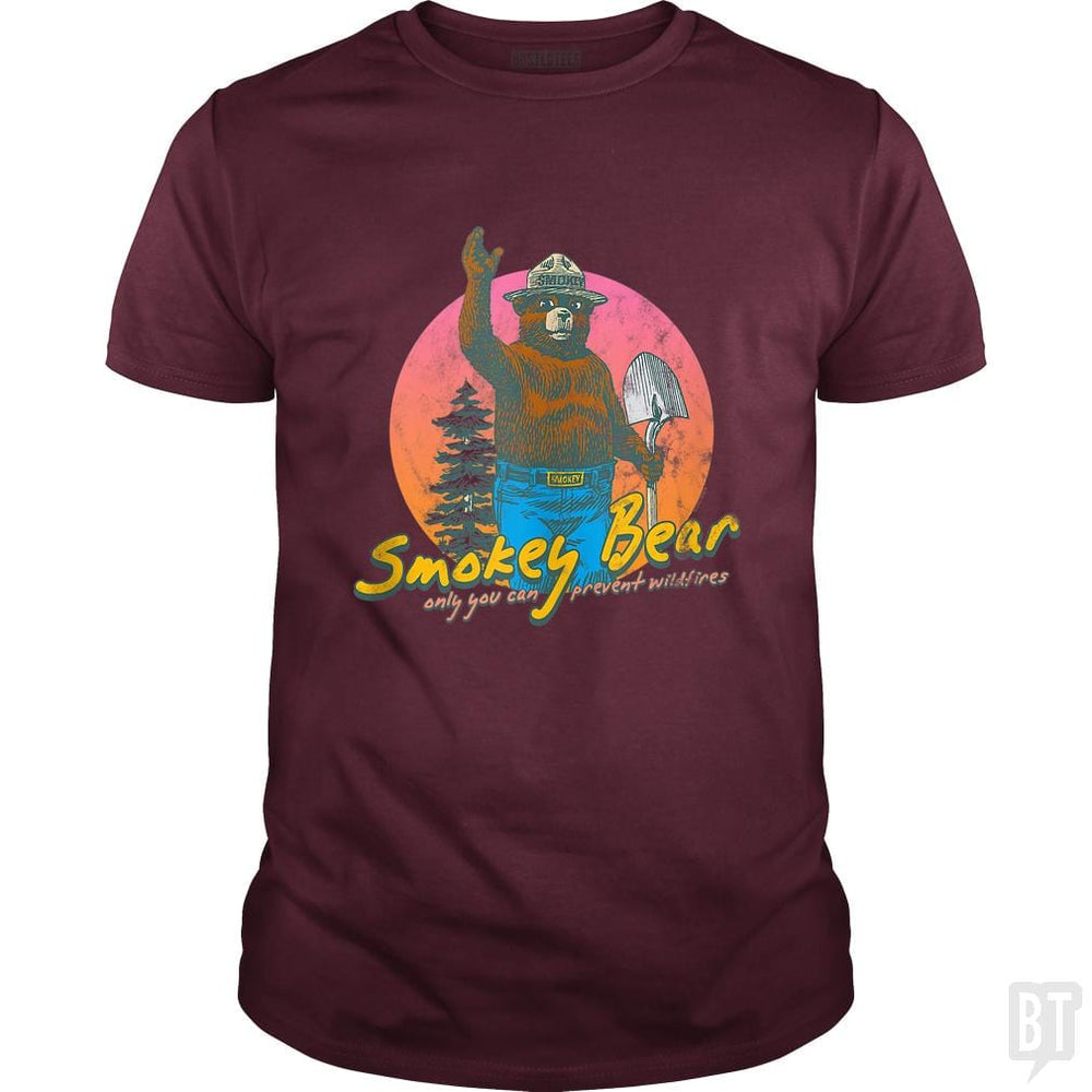 SunFrog-Busted MrT90 Classic Guys / Unisex Tee / Maroon / S Smokey Bear Retro