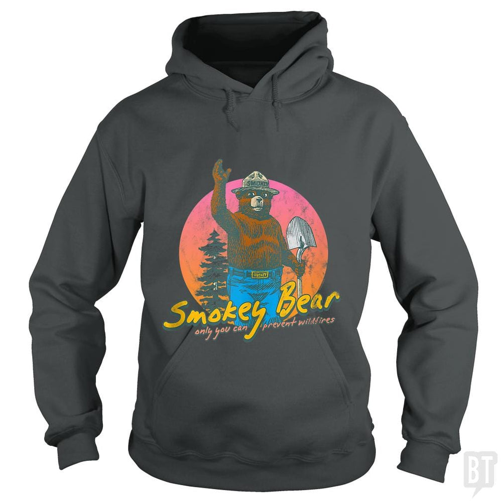 SunFrog-Busted MrT90 Hoodie / Dark Heather / S Smokey Bear Retro