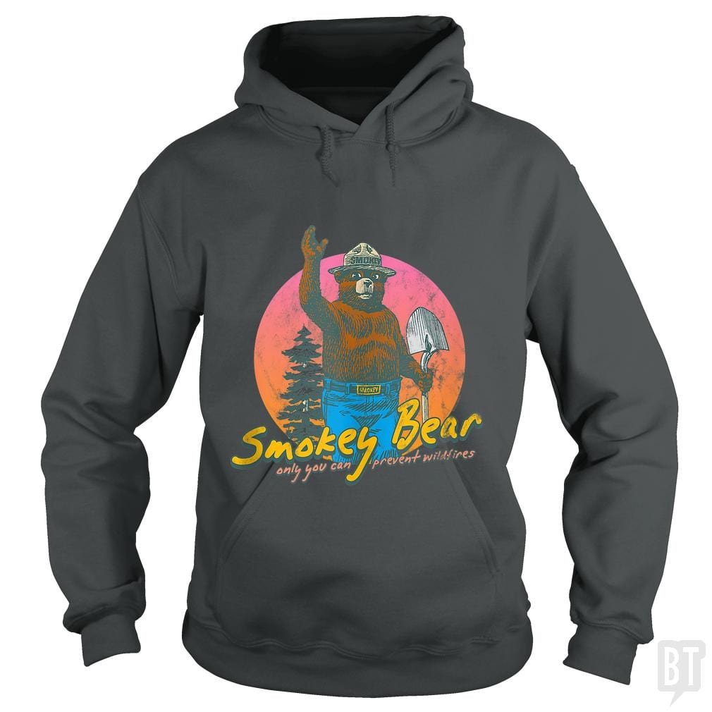 SunFrog-Busted MrT90 Hoodie / Dark Heather / S Smokey Bear Retro