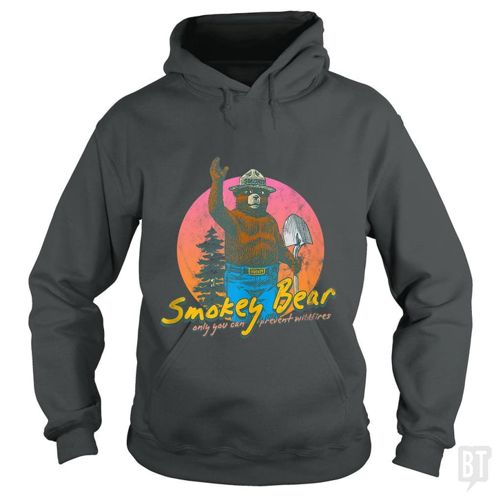 SunFrog-Busted MrT90 Hoodie / Dark Heather / S Smokey Bear Retro