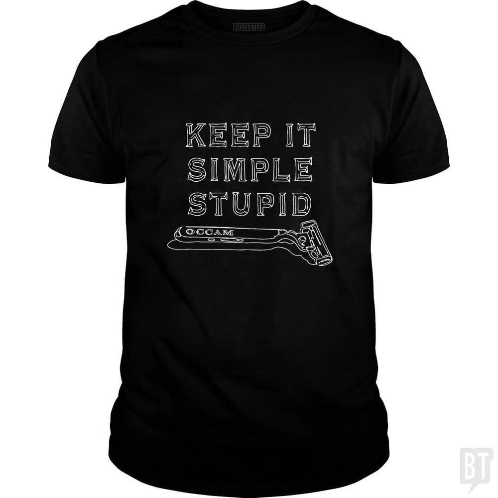 SunFrog-Busted MudgeWare Classic Guys / Unisex Tee / Black / S Keep It Simple Stupid