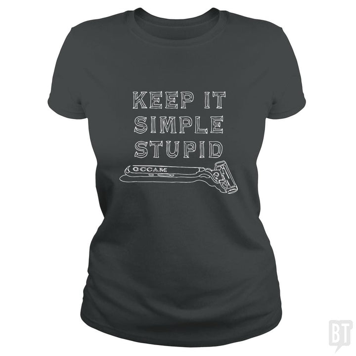SunFrog-Busted MudgeWare Classic Ladies Tee / Dark Heather / S Keep It Simple Stupid