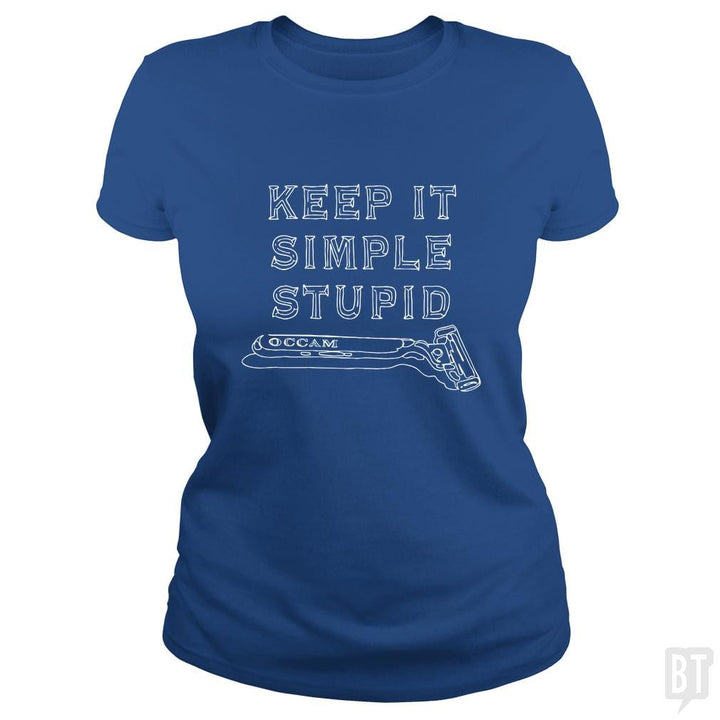 SunFrog-Busted MudgeWare Classic Ladies Tee / Royal Blue / S Keep It Simple Stupid