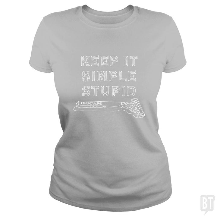 SunFrog-Busted MudgeWare Classic Ladies Tee / Sport Grey / S Keep It Simple Stupid