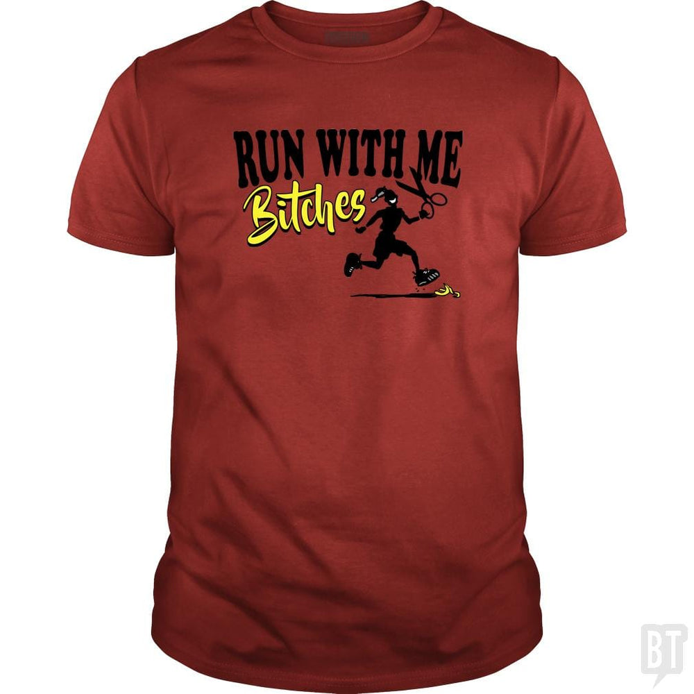 SunFrog-Busted MudgeWare Classic Guys / Unisex Tee / Red / S Run With Me Bitches