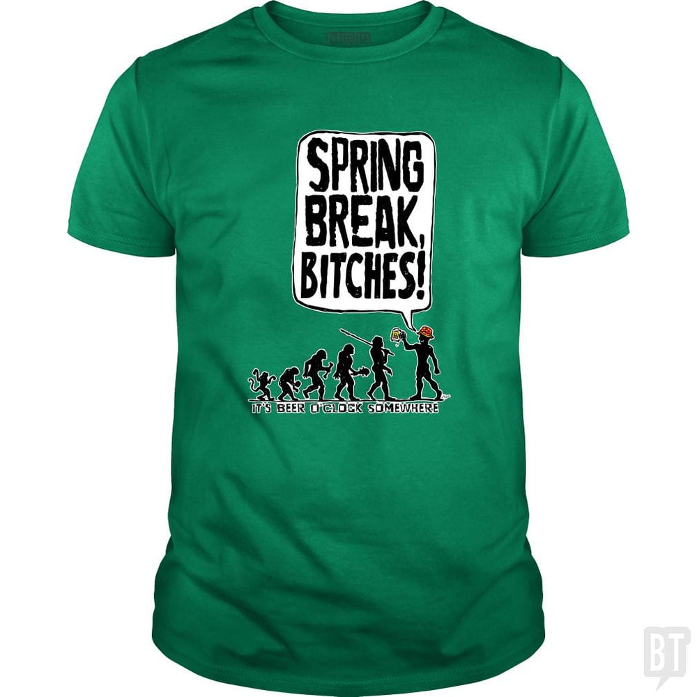 SunFrog-Busted MudgeWare Classic Guys / Unisex Tee / Irish Green / S Spring Break Bitches Evo