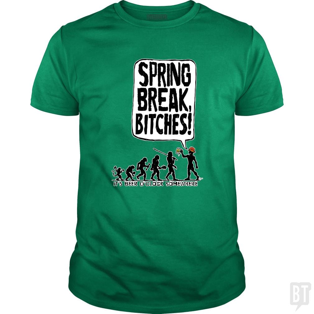 SunFrog-Busted MudgeWare Classic Guys / Unisex Tee / Irish Green / S Spring Break Bitches Evo