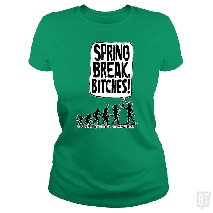 SunFrog-Busted MudgeWare Classic Ladies Tee / Irish Green / S Spring Break Bitches Evo