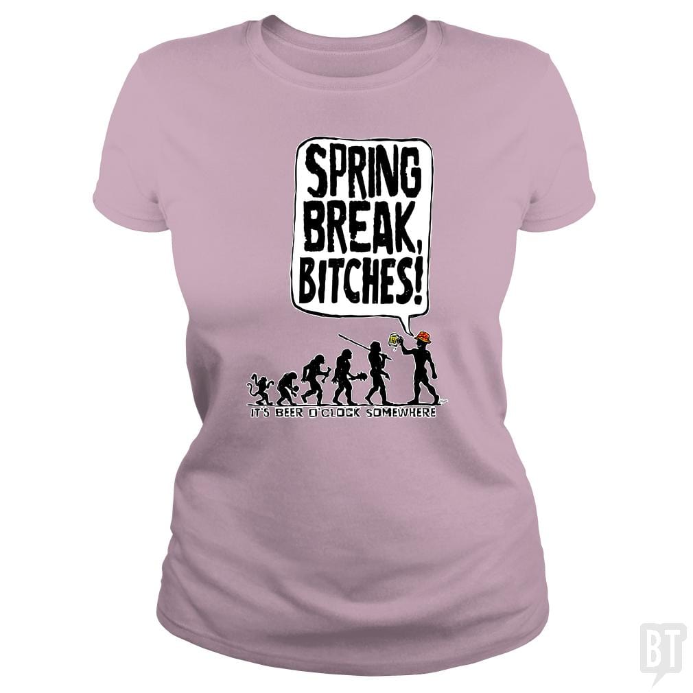 SunFrog-Busted MudgeWare Classic Ladies Tee / Light Pink / S Spring Break Bitches Evo