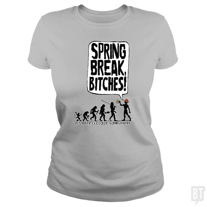 SunFrog-Busted MudgeWare Classic Ladies Tee / Sport Grey / S Spring Break Bitches Evo