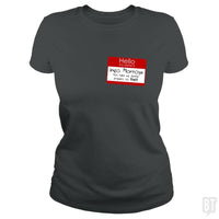 Load image into Gallery viewer, SunFrog-Busted n23 Classic Ladies Tee / Dark Heather / S Hello My Name Is Inigo Montoya
