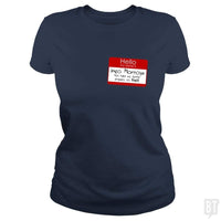 Load image into Gallery viewer, SunFrog-Busted n23 Classic Ladies Tee / Navy Blue / S Hello My Name Is Inigo Montoya
