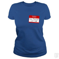 Load image into Gallery viewer, SunFrog-Busted n23 Classic Ladies Tee / Royal Blue / S Hello My Name Is Inigo Montoya
