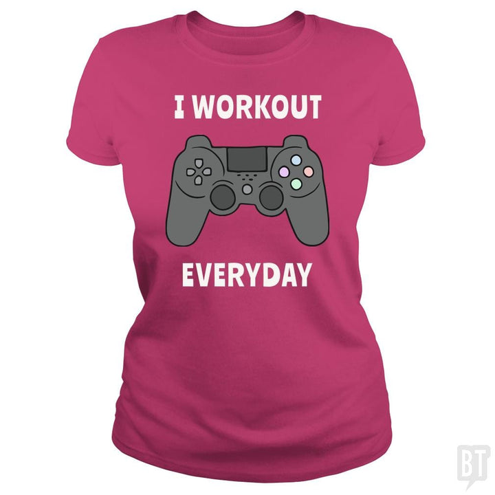 SunFrog-Busted n23 Classic Ladies Tee / Heliconia / S I Workout Everyday