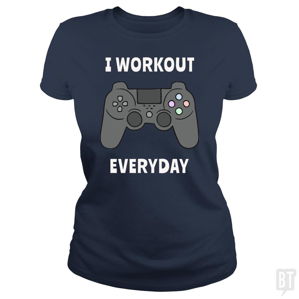 SunFrog-Busted n23 Classic Ladies Tee / Navy Blue / S I Workout Everyday