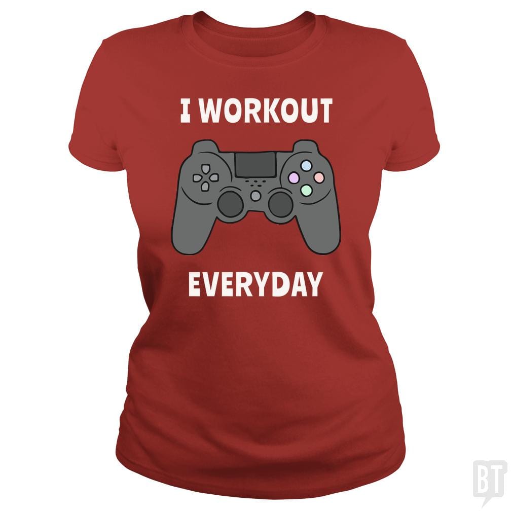 SunFrog-Busted n23 Classic Ladies Tee / Red / S I Workout Everyday