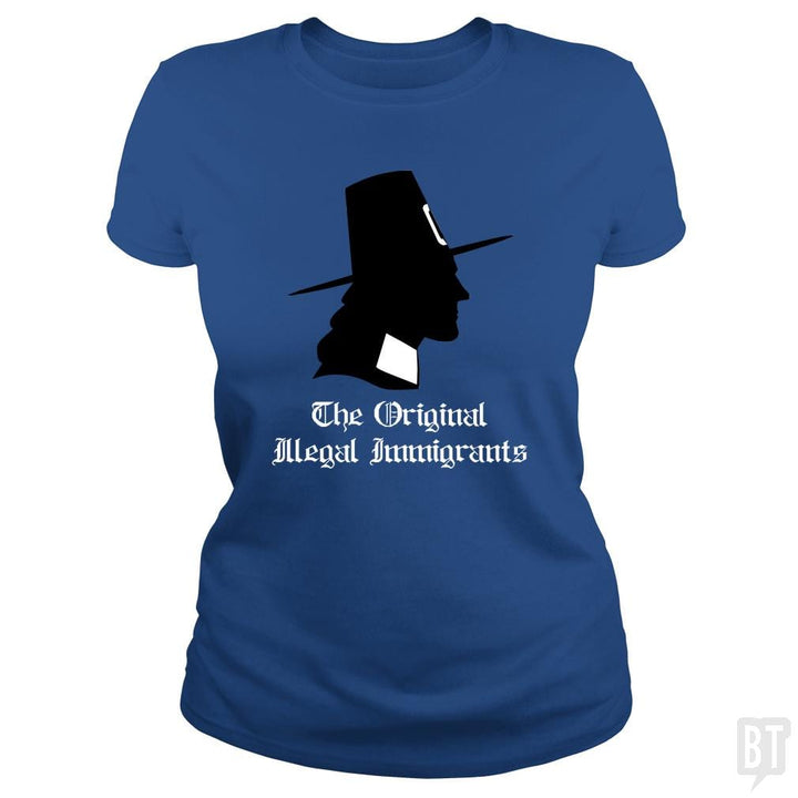 SunFrog-Busted n23 Classic Ladies Tee / Royal Blue / S Pilgrim