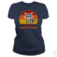 Load image into Gallery viewer, SunFrog-Busted n23 Classic Ladies Tee / Navy Blue / S Save The Trash Pandas
